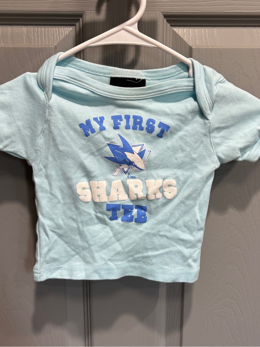 Reebok Light Blue 'My First Sharks Tee' Kids Short Sleeve Shirt